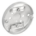 3-1/2-Inch Round X 1/2-Inch Deep Drawn Pan Box With Romex Clamps And Fixture Ears