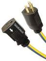 Cci 2538 Push And Lock Extension Cord, 12 Awg, Black/Yellow Jacket, 45 Ft L