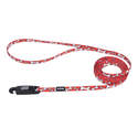 5/16-Inch X 6-Foot Lil' Pals Dog Leash, Red & White Bones