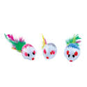 4-Inch Mouse With Feathers Cat Toy