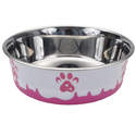 13-Ounce Pink Maslow Non-Skid Paw Design Dog Bowl