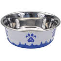 28-Ounce Blue Maslow Non-Skid Paw Design Dog Bowl