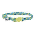 3/8 x 8-12-Inch Safety Cat Lime & Teal Scales Cat Collar