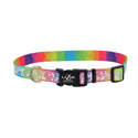3/8 x 8-12-Inch LazerBrite Rainbow Hearts Reflective Dog Collar