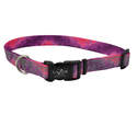 3/8 x 8-12-Inch LazerBrite Pink & Purple Flowers Reflective Dog Collar
