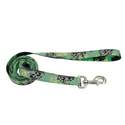 1-Inch X 6-Foot LazerBrite Lime Skulls Reflective Dog Leash