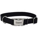 1 x 14-20-Inch Black Adjustable Dog Collar With Metal Buckle