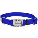 1 x 14-20-Inch Blue Adjustable Dog Collar With Metal Buckle