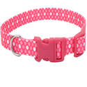 8-12-Inch Adjustable Dog Collar, Polka Dot Pink