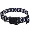 3/8 x 8-12-Inch Styles Black Skulls Adjustable Dog Collar