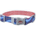 1 x 18-Inch Sublime Blue Diamond Dots Adjustable Dog Collar