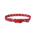 5/8 x 10-14-Inch Styles Adjustable Dog Collar, Red Bones