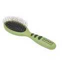 Medium Wire Pin And Bristle Dog Brush With Wooden Handle