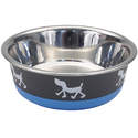13-Ounce Blue & Gray Stainless Steel Non-Skid Maslow Dog Bowl