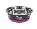Maslow 28-Ounce Non-Skid Pink & Gray Dog Bowl