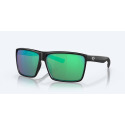 Rincon Matte Black Sunglasses With Green Mirror Lenses