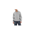 Heather Grey Drawcord Long Sleeve Men's Hoodie, XLT