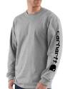 Heather Gray Logo Long Sleeve Men's T Shirt, 2XL