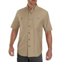 Rugged Flex® Dark Khaki Carhartt Short-Sleeve Canvas Shirt, Small