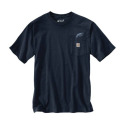 Navy Fish Graphic Lightweight Short-Sleeve Pocket T-Shirt, Large