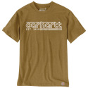 Golden Grass Heather Carhartt Logo Graphic Short-Sleeve T-Shirt, Medium