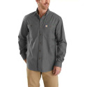 Rugged Flex® Gravel Solid Canvas Button Long Sleeve Men's Shirt, 2XL