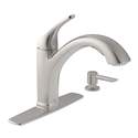 Barton Stainless Steel Single-Handle Pull-Out Sprayer Kitchen Faucet With Soap Dispenser