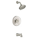 Chatfield® Brushed Nickel 1-Handle Tub & Shower Trim Kit - 3-Function Showerhead, 1.8 GPM, Pressure Balance Valve Included