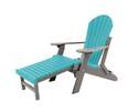 Aruba & Gray Adirondack Chair With Pull-Out Ottoman