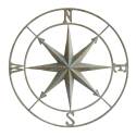 Round Distressed Metal Compass Wall Decor
