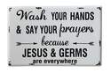 16 x 10-1/4-Inch Metal Wash Your Hands Wall Decor