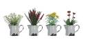 White Distressed Ceramic Pitcher With Faux Flowers, Each, Assorted Styles