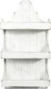 3-Tier White Distressed Wood Antique Wall Shelf 