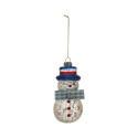 4-1/2-Inch Snowman Ornament With Gingham Bow Tie