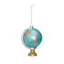 4-1/2-Inch Hand-Painted Glass Glitter Globe Ornament