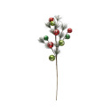 27-Inch Faux Pine Spray With Metallic Ball Ornaments And Faux Snow