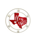 24-Inch Texas Hey Y'All Metal Circle Wall Decor