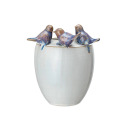 5-Inch Stoneware Planter/Vase With Birds