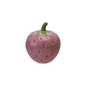5 1/2-Inch Hand-Painted Ceramic Strawberry Shaped Jar With Lid