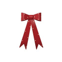 Metal Bow Wall Decor With Polka Dots, Red & Cream Color