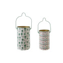 Metal Buckets with Woodland Holiday Patterns Set Of 2