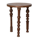 18-Inch X 22-Inch Mango Wood Side Table With Turned Legs In Walnut Finish