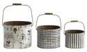 Black And White Metal Buckets With Wood Handles