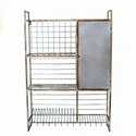 Metal Wall Rack With Shelves And Hooks