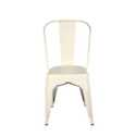 Cream Colored Metal Dining Chair