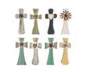 7-1/2-Inch Wood And Metal Cross Wall Decor With Floral Accent