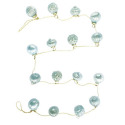 72-Inch X 2 Inch Mint Green Embossed Recycled Mercury Glass Ornament Garland With Gold Cord