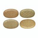 8 1/2-Inch x 4 3/4-Inch Stoneware Hand Stamped Pattern Decorative Plate In 4 Assorted Styles