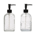 Embossed Glass Soap Dispenser With Pump, Each (2 Style Options)