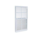 36"W x 72"H 96 Series Aluminum Single Hung Window with Grids Tilt Insulated Bronze